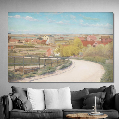 Vista Da Una Strada Vicino A Næstved Zelanda Laurits Andersen Ring lar39 quadro stampato su tela