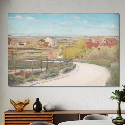 Vista Da Una Strada Vicino A Næstved Zelanda Laurits Andersen Ring lar39 quadro stampato su tela