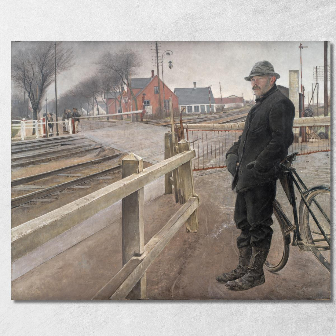 In Attesa Del Treno. Passaggio A Livello Sulla Strada Di Roskilde Laurits Andersen Ring lar43 quadro stampato su tela In Attesa Del Treno. Passaggio A Livello Sulla Strada Di Roskilde Laurits Andersen Ring lar43 quadro stampato su tela