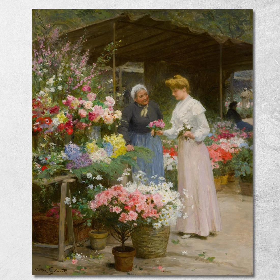 Mercato Dei Fiori Della Madeleine: L'Imbarazzo Della Scelta Victor Gabriel Gilbert vgg28 quadro stampato su tela Mercato Dei Fiori Della Madeleine: L'Imbarazzo Della Scelta Victor Gabriel Gilbert vgg28 quadro stampato su tela