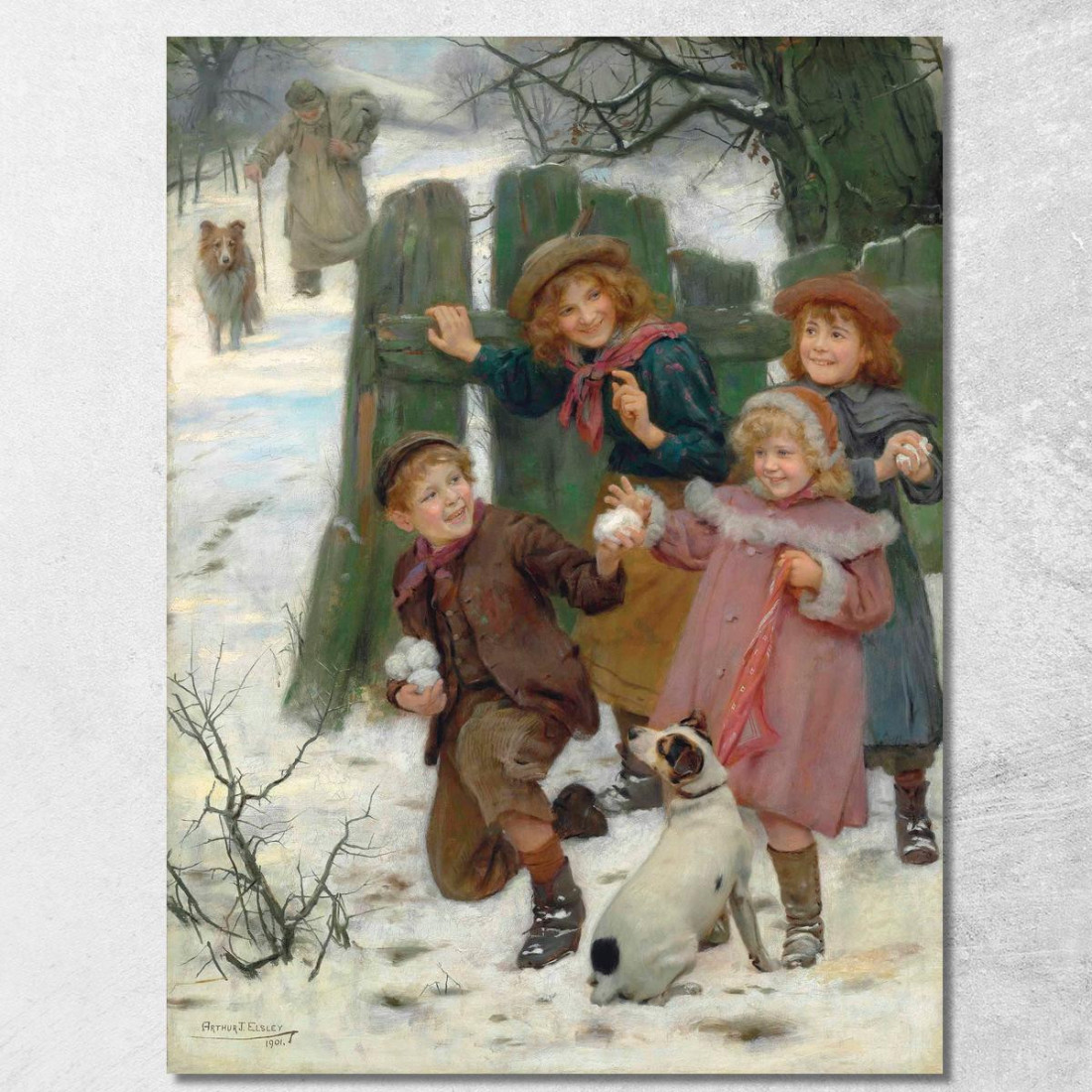 Fermati Ecco Che Arriva Arthur John Elsley aje9 quadro stampato su tela Fermati Ecco Che Arriva Arthur John Elsley aje9 quadro stampato su tela