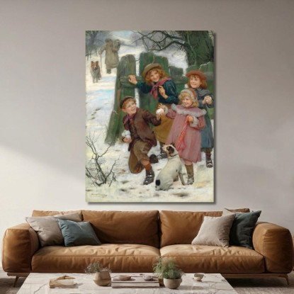 Fermati Ecco Che Arriva Arthur John Elsley aje9 quadro stampato su tela