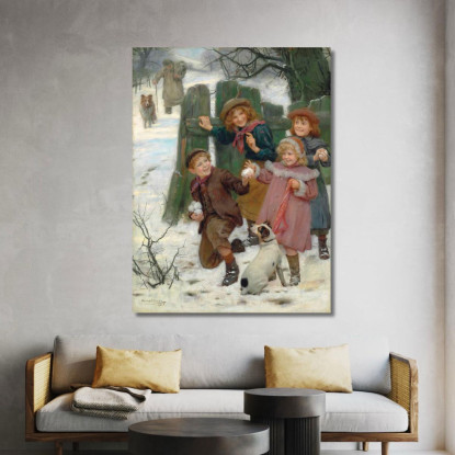 Fermati Ecco Che Arriva Arthur John Elsley aje9 quadro stampato su tela