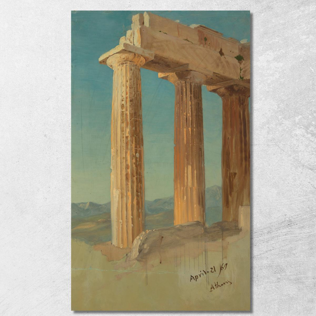 Colonne Del Partenone Atene Frederic Edwin Church fec6 quadro stampato su tela Colonne Del Partenone Atene Frederic Edwin Church fec6 quadro stampato su tela
