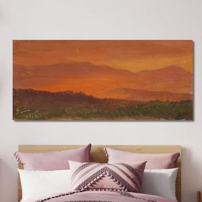 Valle Dell'Hudson E Montagne Distanti Al Tramonto Frederic Edwin Church fec19 quadro stampato su tela
