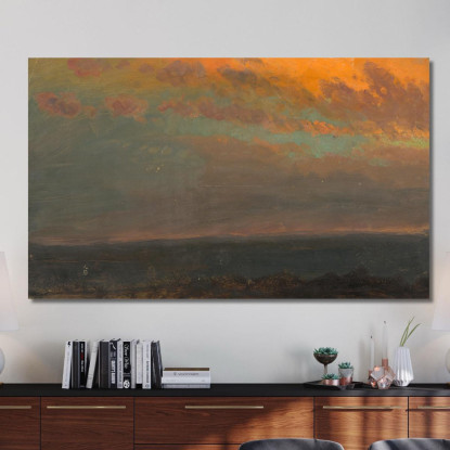 Valle Dell'Hudson Al Tramonto Frederic Edwin Church fec20 quadro stampato su tela