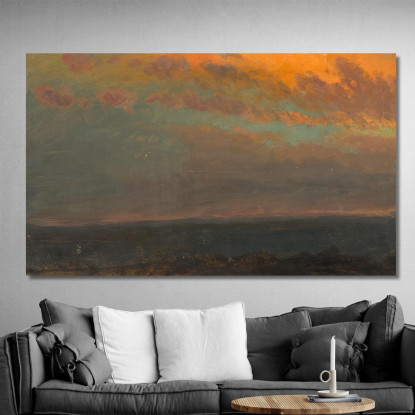 Valle Dell'Hudson Al Tramonto Frederic Edwin Church fec20 quadro stampato su tela