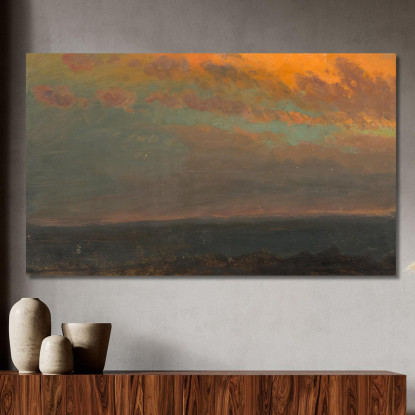 Valle Dell'Hudson Al Tramonto Frederic Edwin Church fec20 quadro stampato su tela