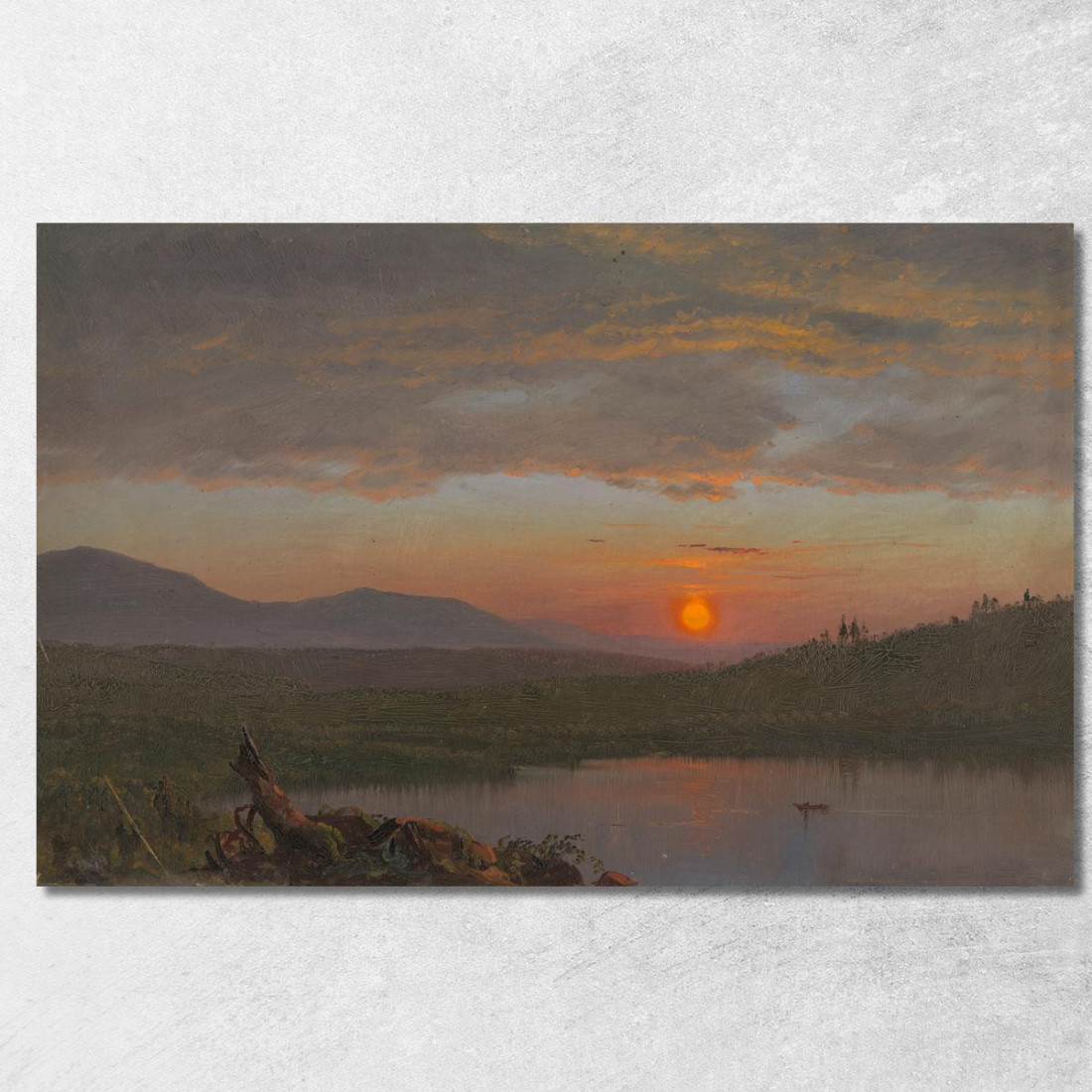 Valle Dell'Hudson New York Al Tramonto Frederic Edwin Church fec22 quadro stampato su tela Valle Dell'Hudson New York Al Tramonto Frederic Edwin Church fec22 quadro stampato su tela
