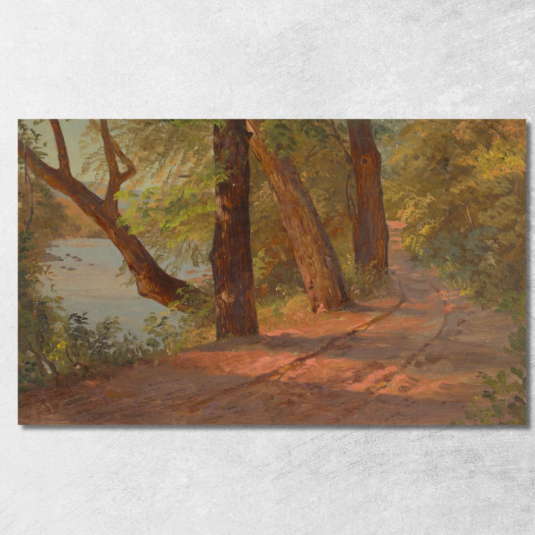 Paesaggio Dal Nord America: Strada Vicino A Un Lago Frederic Edwin Church fec32 quadro stampato su tela Paesaggio Dal Nord America: Strada Vicino A Un Lago Frederic Edwin Church fec32 quadro stampato su tela