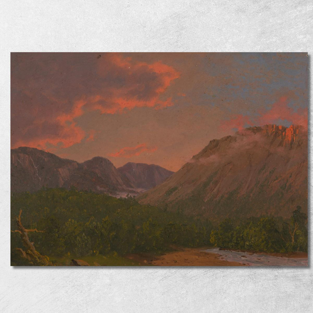 Paesaggio Montuoso Al Tramonto Frederic Edwin Church fec48 quadro stampato su tela Paesaggio Montuoso Al Tramonto Frederic Edwin Church fec48 quadro stampato su tela