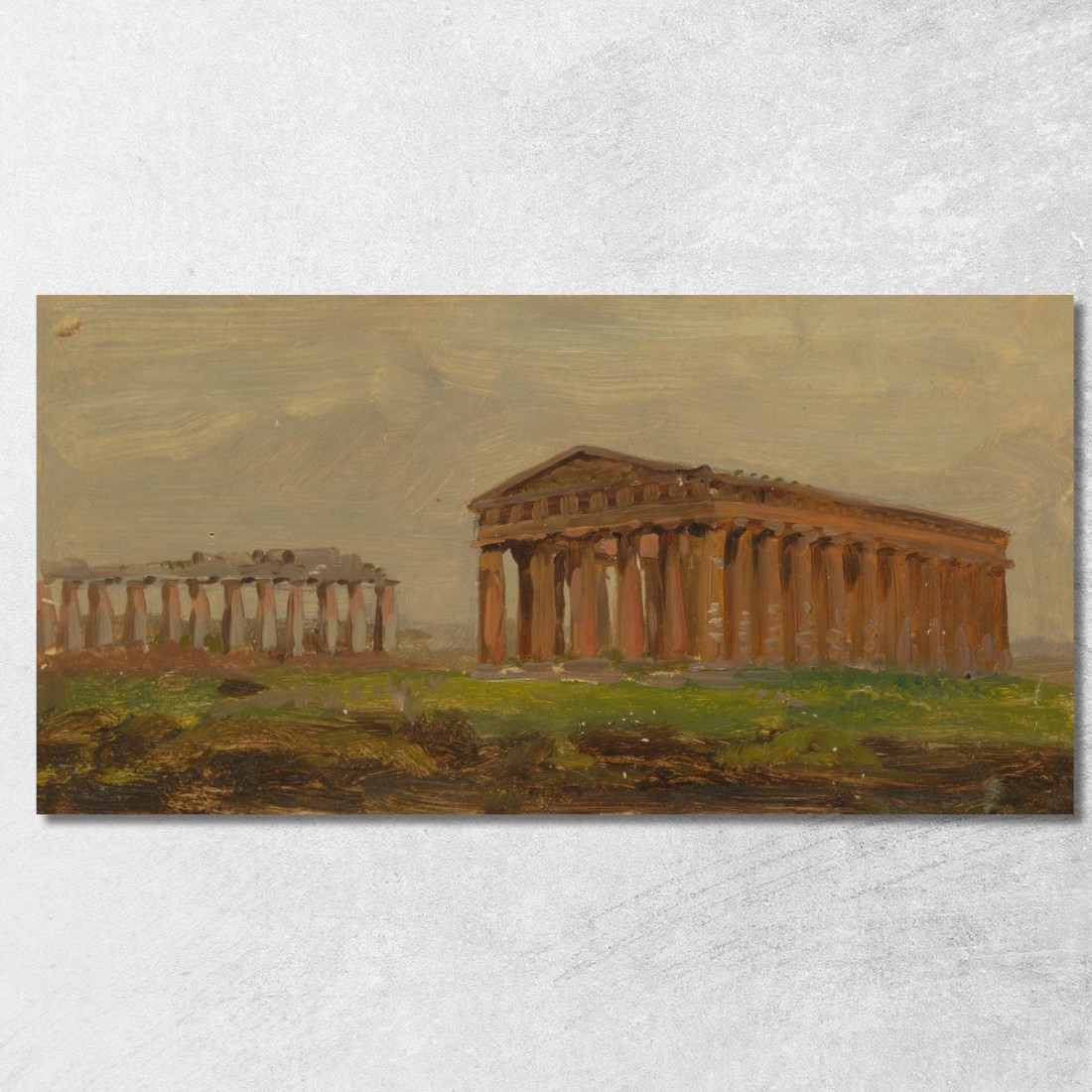 Tempio Di Nettuno A Paestum Frederic Edwin Church fec65 quadro stampato su tela Tempio Di Nettuno A Paestum Frederic Edwin Church fec65 quadro stampato su tela