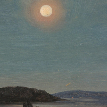 Sole O Luna Che Sorge Sulle Isole Porcupine Bar Harbor Frederic Edwin Church fec80 quadro stampato su tela