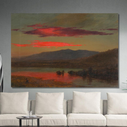 Tramonto A Hudson New York Frederic Edwin Church fec96 quadro stampato su tela