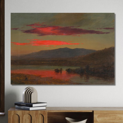 Tramonto A Hudson New York Frederic Edwin Church fec96 quadro stampato su tela