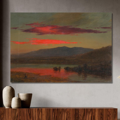 Tramonto A Hudson New York Frederic Edwin Church fec96 quadro stampato su tela