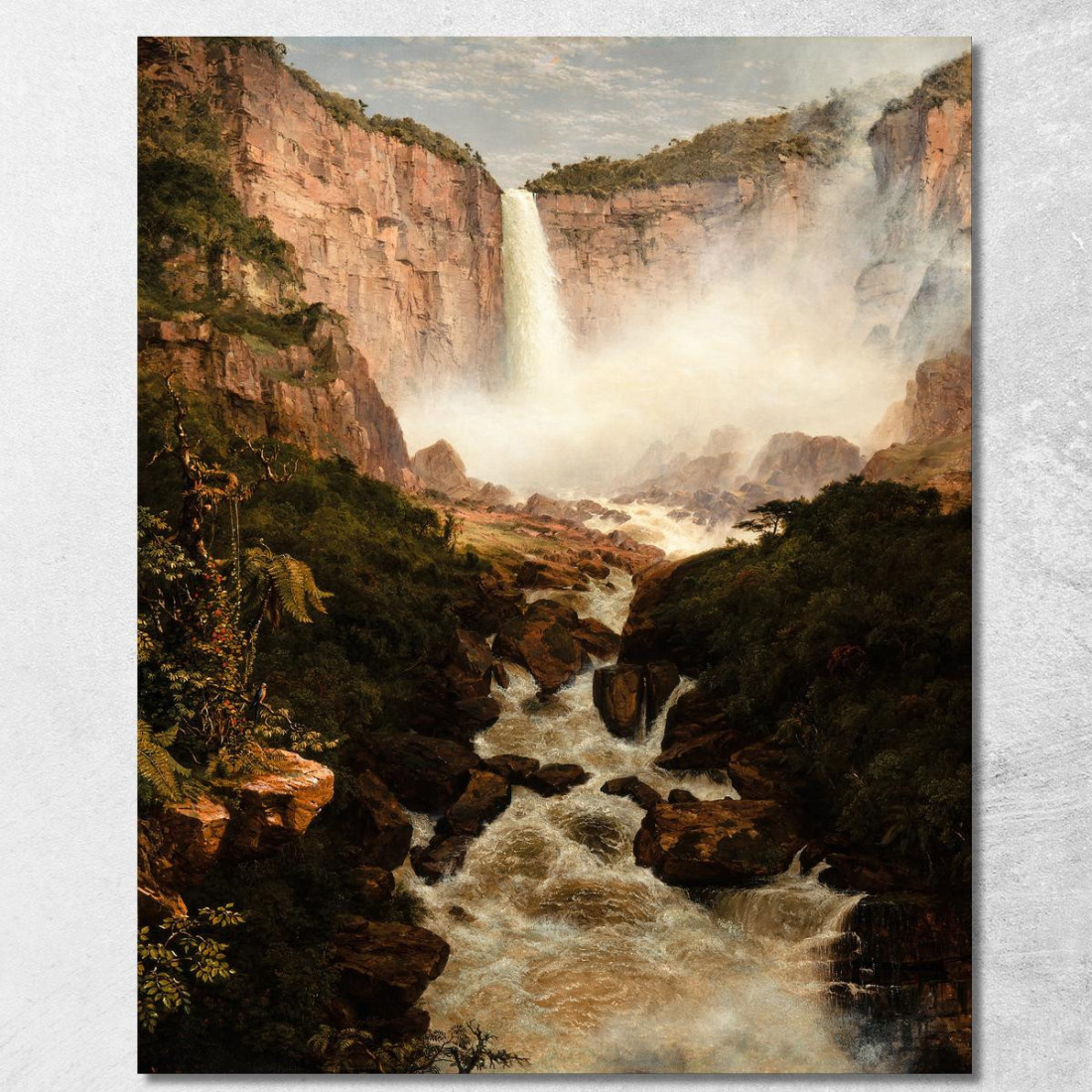 Le Cascate Di Tequendama Vicino A Bogotá Nuova Granada Frederic Edwin Church fec102 quadro stampato su tela Le Cascate Di Tequendama Vicino A Bogotá Nuova Granada Frederic Edwin Church fec102 quadro stampato su tela