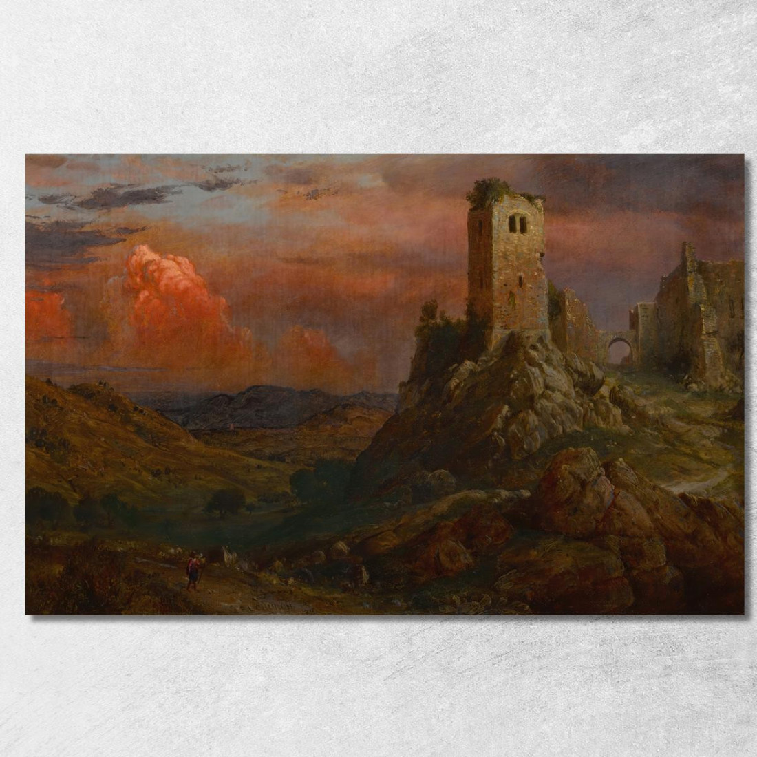 Torre Di Guardia In Italia Frederic Edwin Church fec123 quadro stampato su tela Torre Di Guardia In Italia Frederic Edwin Church fec123 quadro stampato su tela
