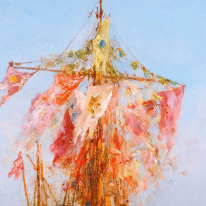 Barca Addobbata Sul Bacino Di Venezia Félix Ziem fzm6 quadro stampato su tela