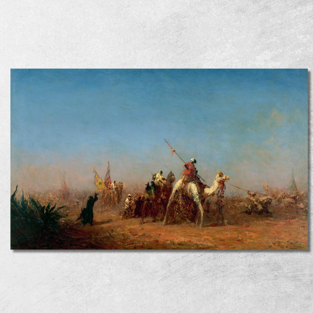 Carovana In Viaggio Verso La Mecca Félix Ziem fzm13 quadro stampato su tela Carovana In Viaggio Verso La Mecca Félix Ziem fzm13 quadro stampato su tela