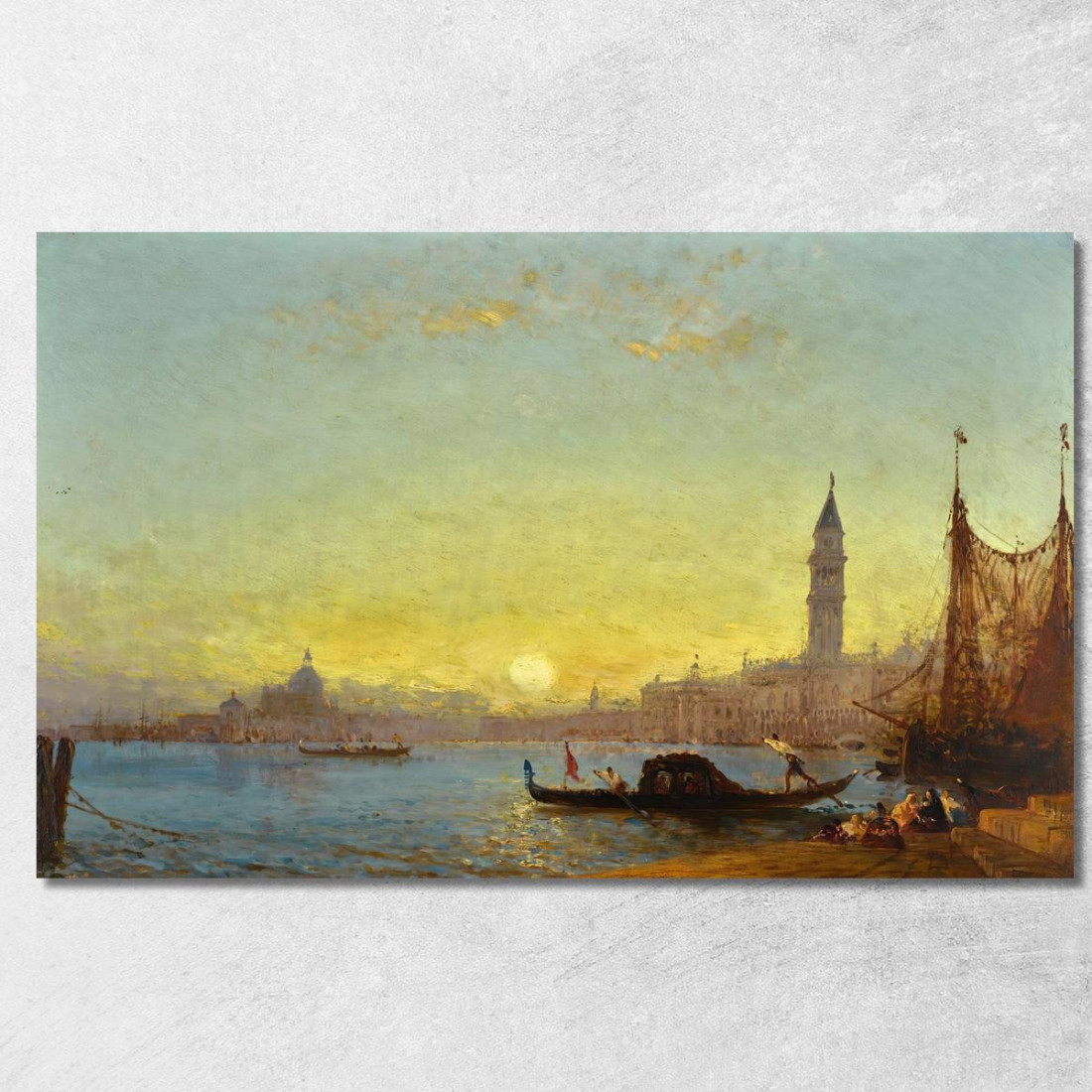 Tramonto A Venezia Félix Ziem fzm23 quadro stampato su tela Tramonto A Venezia Félix Ziem fzm23 quadro stampato su tela