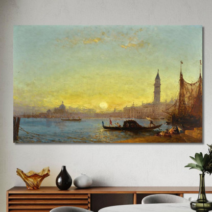 Tramonto A Venezia Félix Ziem fzm23 quadro stampato su tela