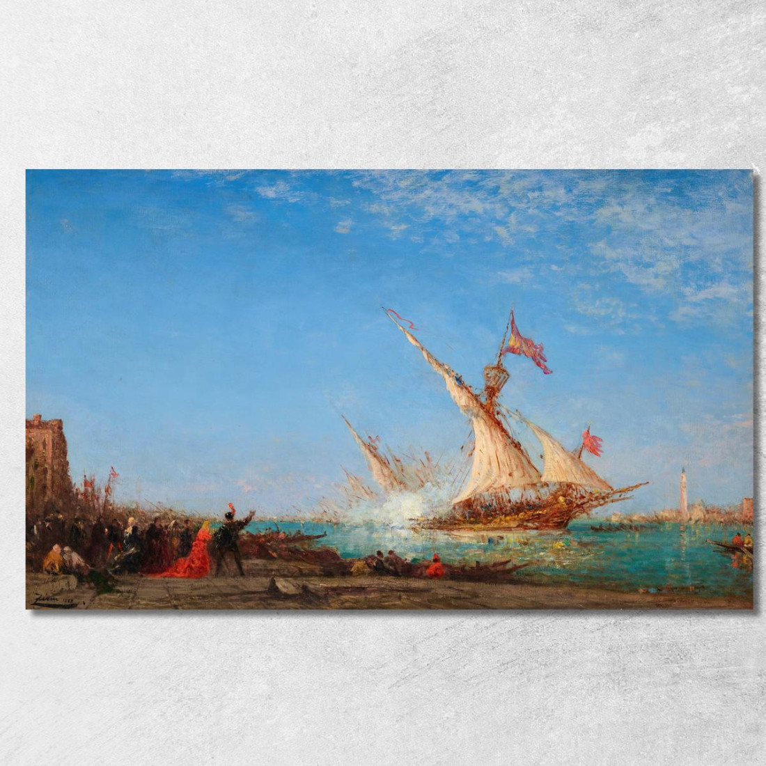 Colpo Di Cannone A Venezia Giorno Di Festa Félix Ziem fzm25 quadro stampato su tela Colpo Di Cannone A Venezia Giorno Di Festa Félix Ziem fzm25 quadro stampato su tela