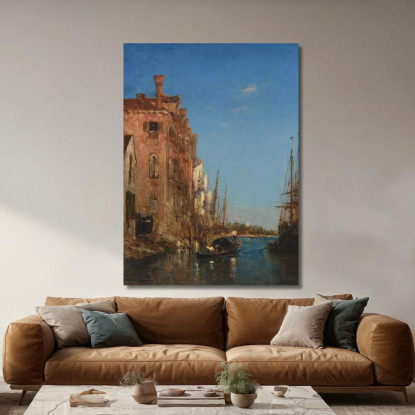 Gondola A Venezia Félix Ziem fzm41 quadro stampato su tela