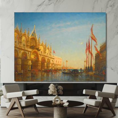 Inondazioni In Piazza San Marco Venezia Félix Ziem fzm46 quadro stampato su tela