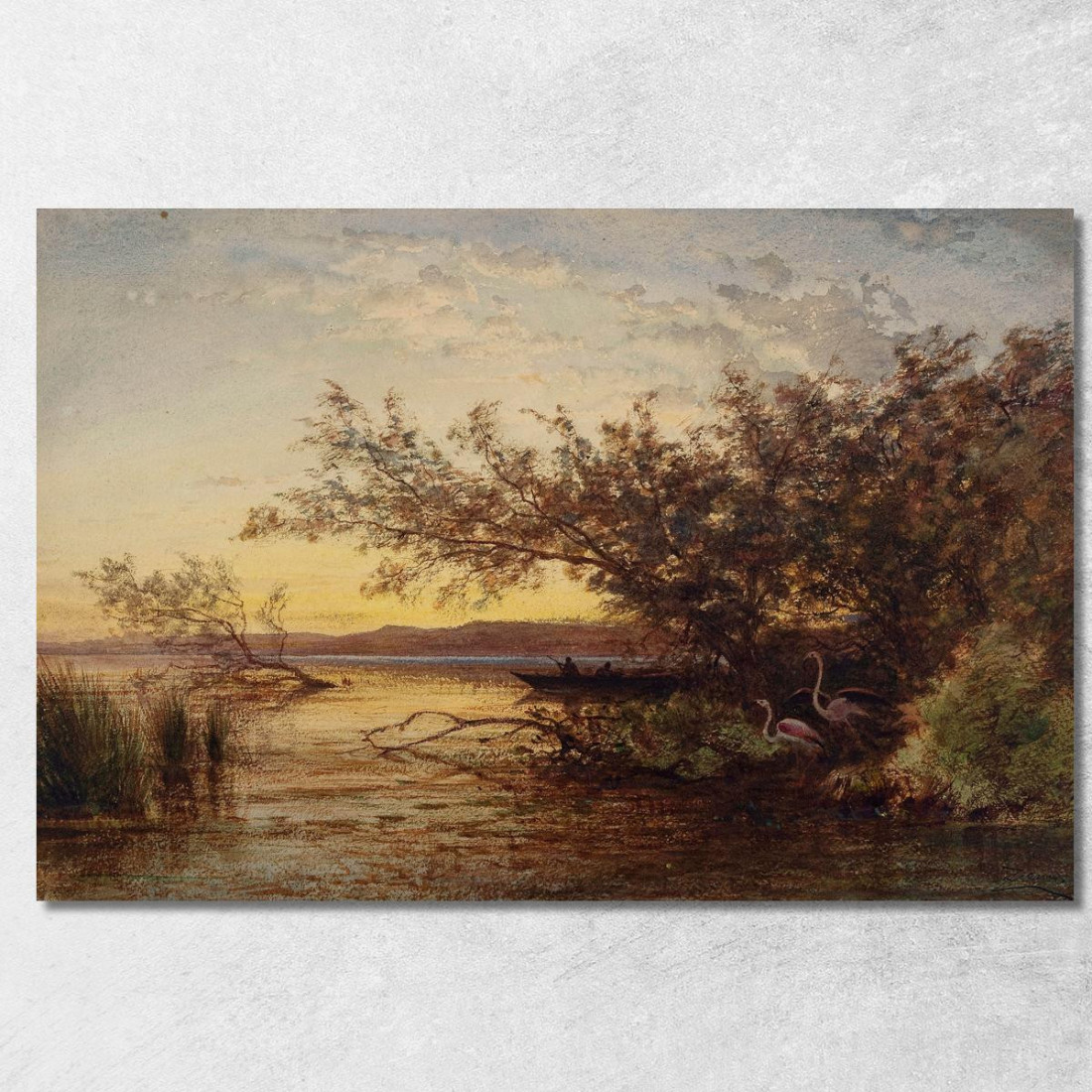 La Camargue Al Tramonto Félix Ziem fzm49 quadro stampato su tela La Camargue Al Tramonto Félix Ziem fzm49 quadro stampato su tela