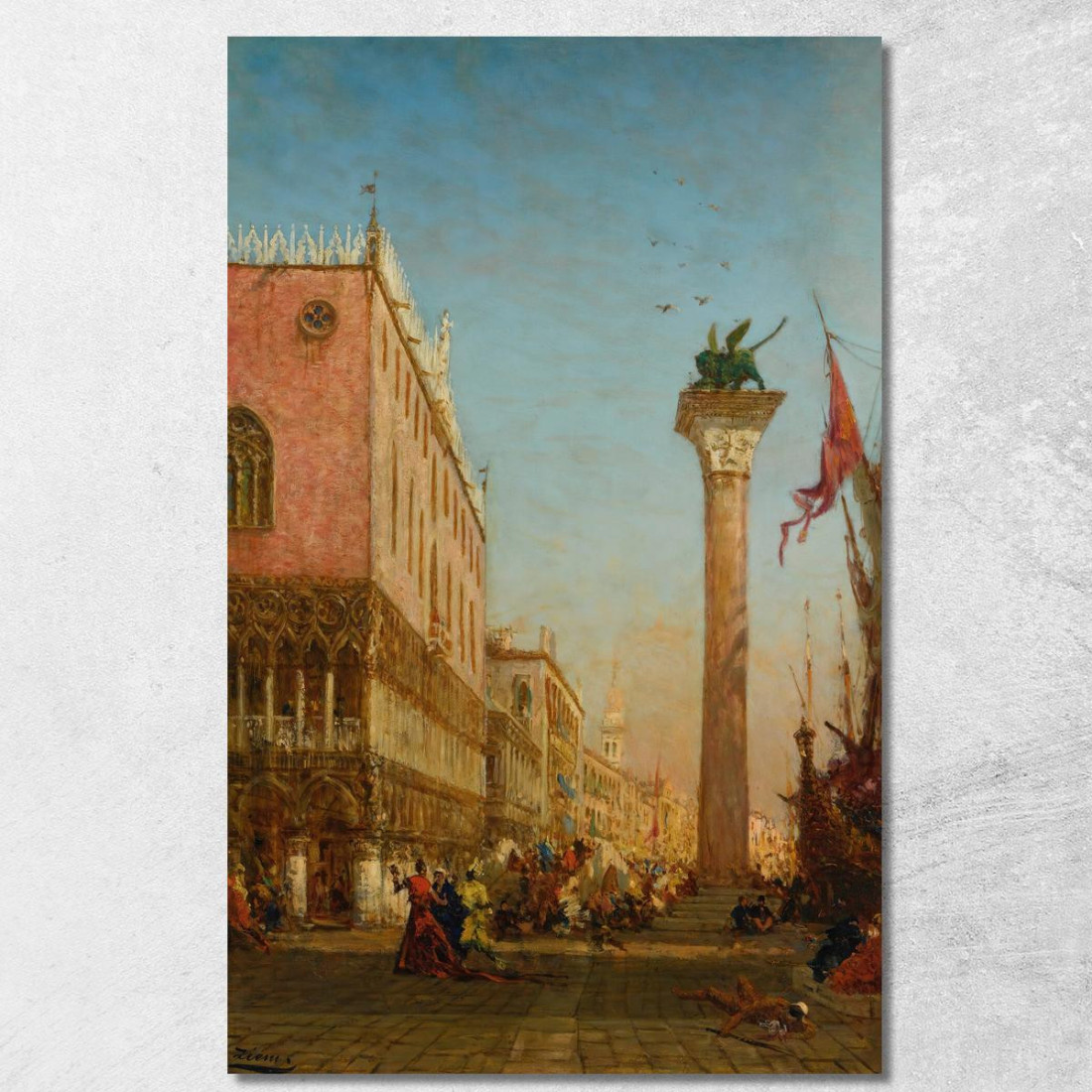 La Colonna Del Leone Di San Marco Sul Molo Félix Ziem fzm52 quadro stampato su tela La Colonna Del Leone Di San Marco Sul Molo Félix Ziem fzm52 quadro stampato su tela