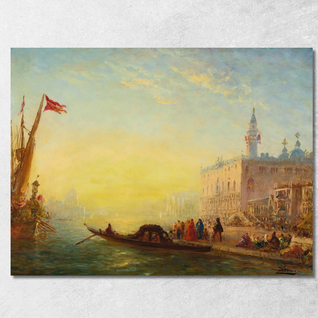 La Gondola Riva Degli Schiavoni Félix Ziem fzm56 quadro stampato su tela La Gondola Riva Degli Schiavoni Félix Ziem fzm56 quadro stampato su tela
