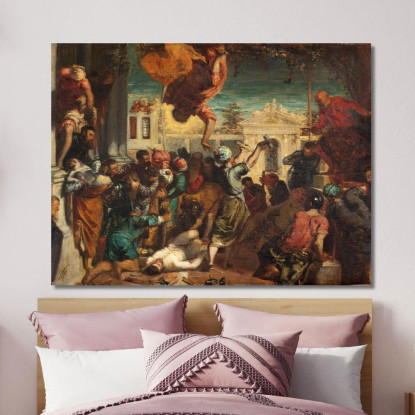 Il Miracolo Dello Schiavo Copia Da Tintoretto O Il Martirio Di San Marco Félix Ziem fzm68 quadro stampato su tela