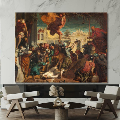 Il Miracolo Dello Schiavo Copia Da Tintoretto O Il Martirio Di San Marco Félix Ziem fzm68 quadro stampato su tela
