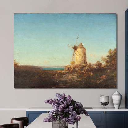 Mulino Di Saint-Mitre Presso Martigues Félix Ziem fzm96 quadro stampato su tela