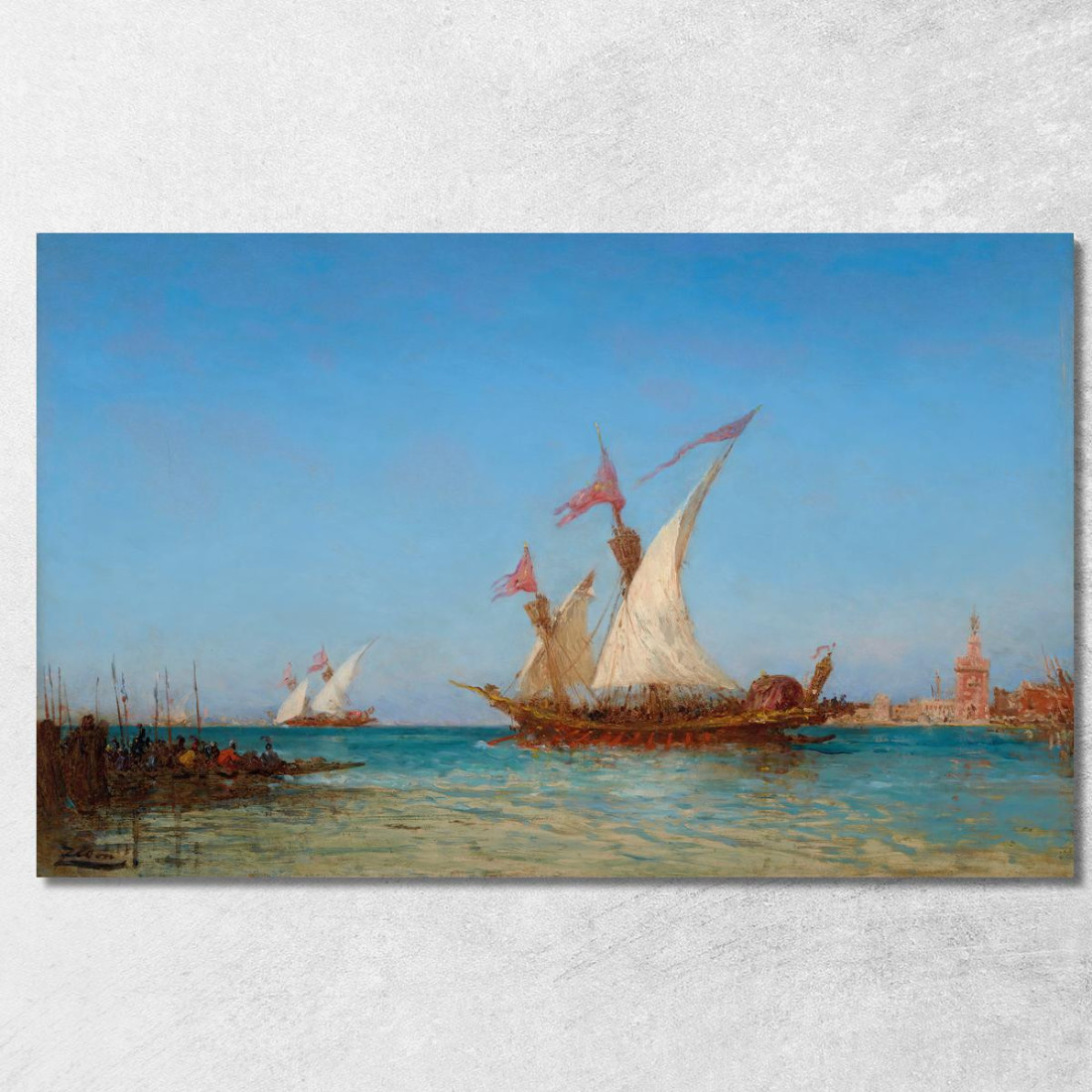 Regate A Venezia Félix Ziem fzm111 quadro stampato su tela Regate A Venezia Félix Ziem fzm111 quadro stampato su tela