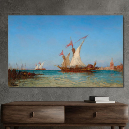 Regate A Venezia Félix Ziem fzm111 quadro stampato su tela
