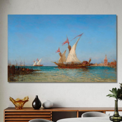 Regate A Venezia Félix Ziem fzm111 quadro stampato su tela
