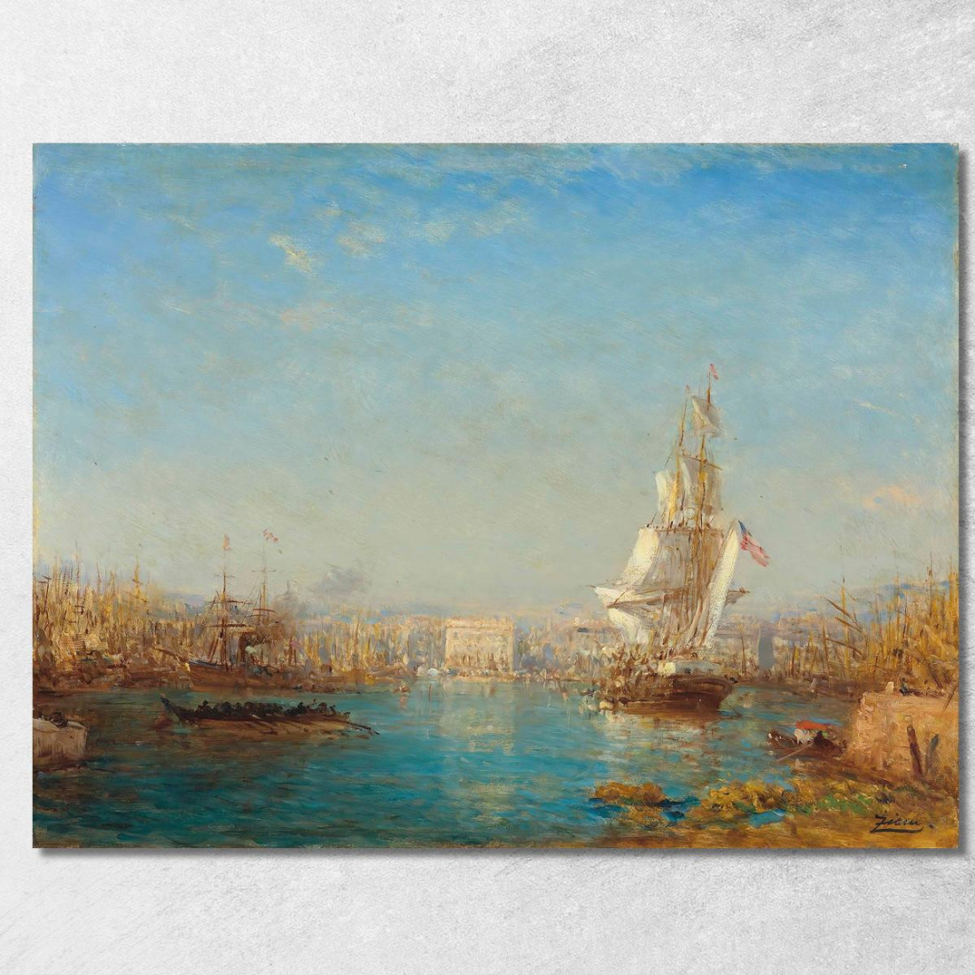 L'Ingresso Al Canale Di Marsiglia Félix Ziem fzm121 quadro stampato su tela L'Ingresso Al Canale Di Marsiglia Félix Ziem fzm121 quadro stampato su tela
