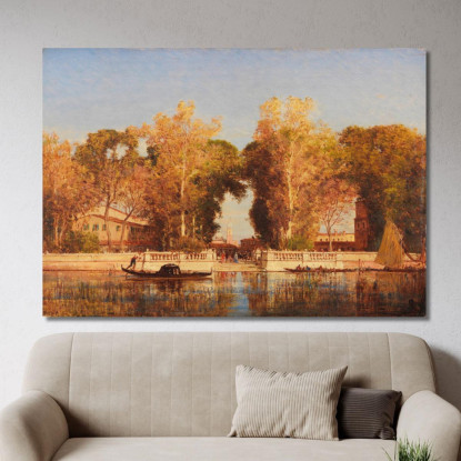 I Giardini Francesi A Venezia Félix Ziem fzm122 quadro stampato su tela