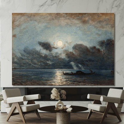 Venezia Chiaro Di Luna Félix Ziem fzm140 quadro stampato su tela