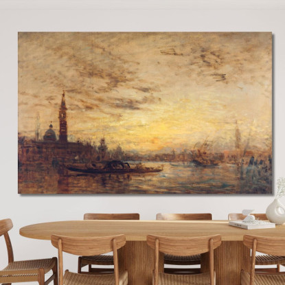 Venezia La Giudecca Al Crepuscolo Félix Ziem fzm142 quadro stampato su tela