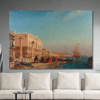 Venezia Il Palazzo Ducale Félix Ziem fzm147 quadro stampato su tela