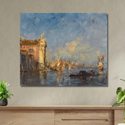 Venezia La Chiesa Dei Gesuati Félix Ziem fzm148 quadro stampato su tela