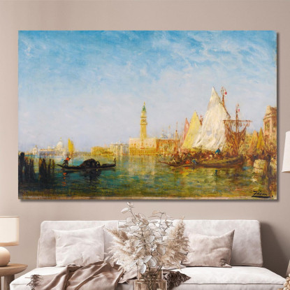 Veduta Di Venezia Con Il Palazzo Ducale Félix Ziem fzm158 quadro stampato su tela