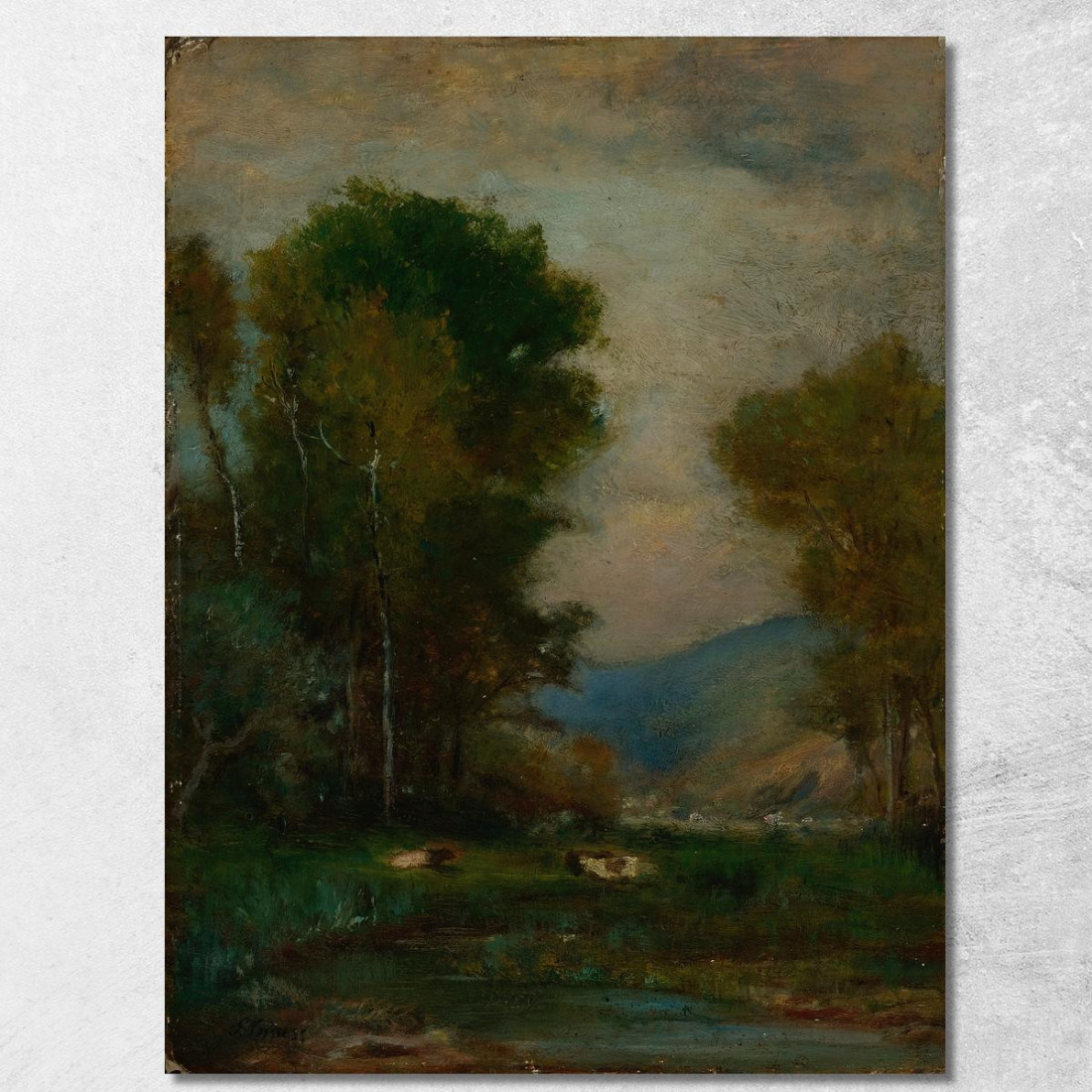 Mucche Presso Un Ruscello George Inness gin17 quadro stampato su tela Mucche Presso Un Ruscello George Inness gin17 quadro stampato su tela