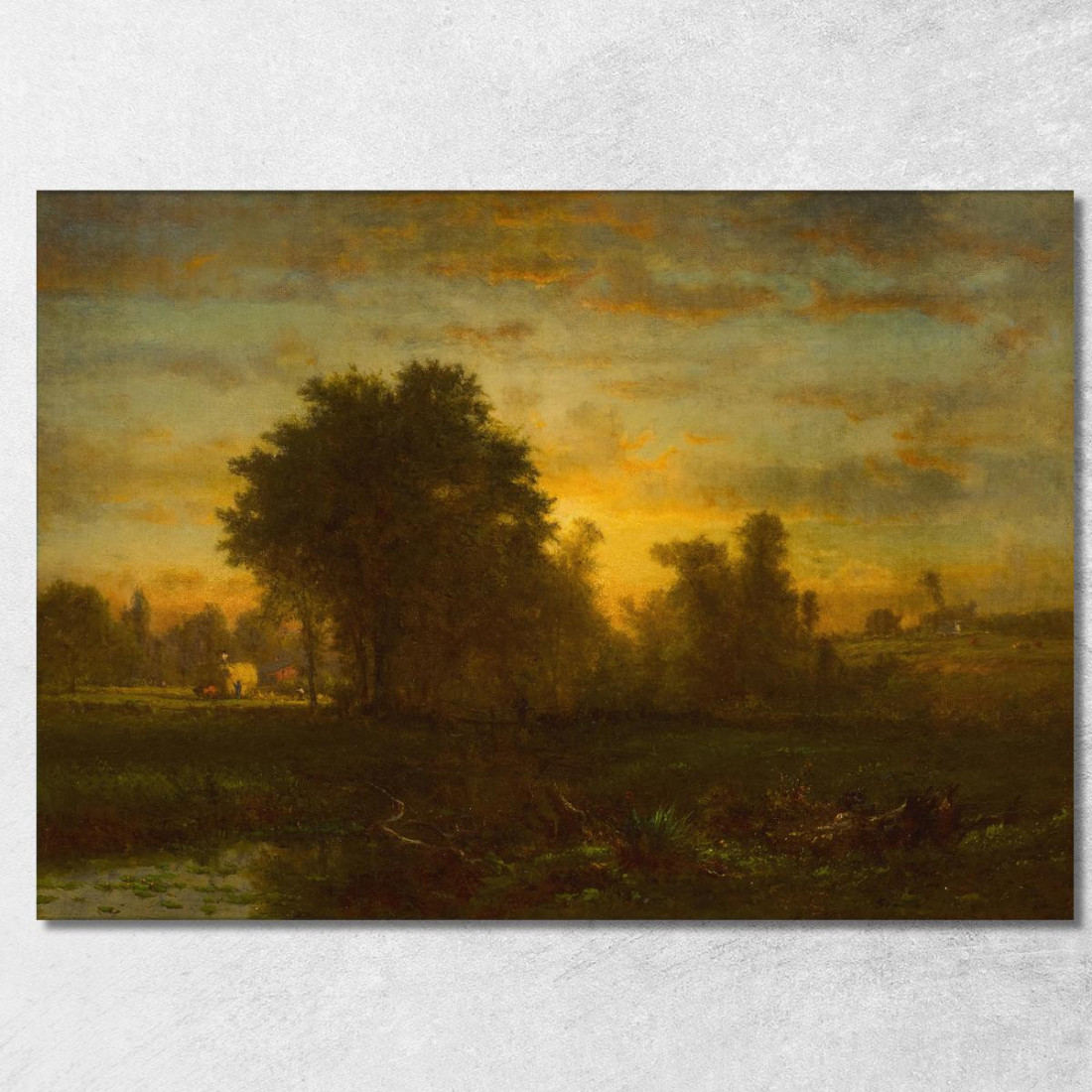 Fattoria Al Tramonto George Inness gin29 quadro stampato su tela Fattoria Al Tramonto George Inness gin29 quadro stampato su tela