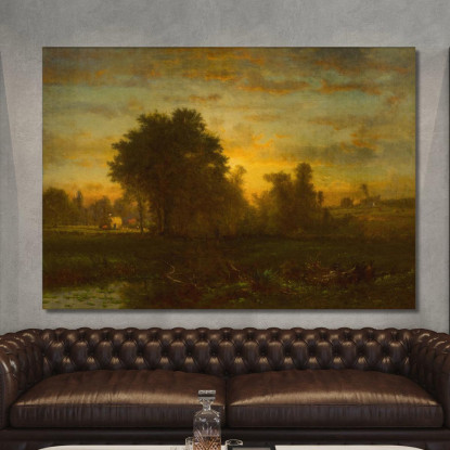 Fattoria Al Tramonto George Inness gin29 quadro stampato su tela
