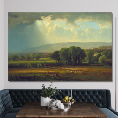 Scena Di Raccolto Nella Valle Del Delaware George Inness gin35 quadro stampato su tela