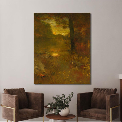 Paesaggio Al Tramonto: La Fine Della Giornata – Il Ritorno Del Veterano George Inness gin51 quadro stampato su tela